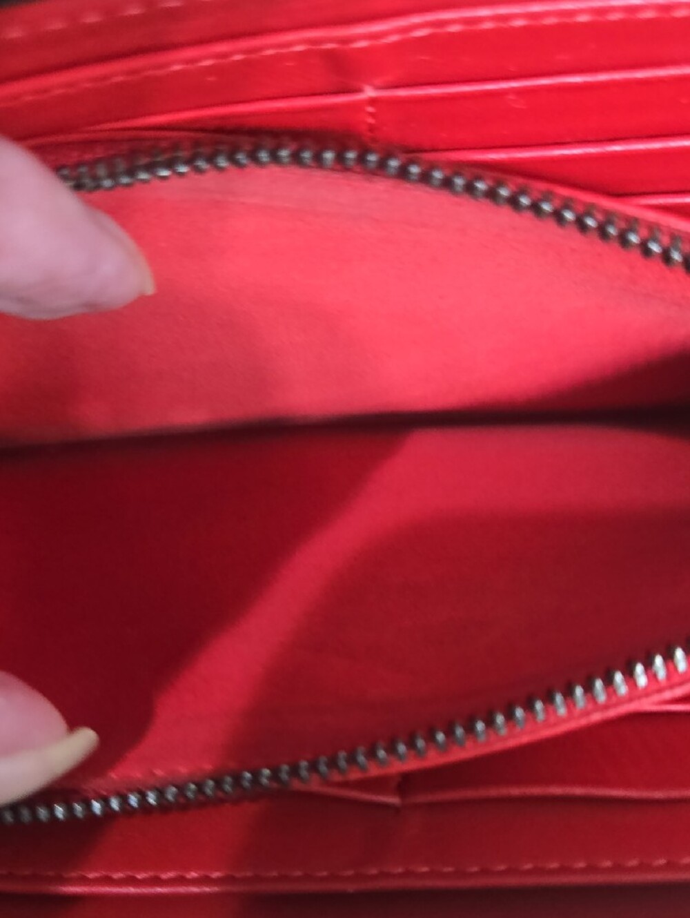 Christian Louboutin Black Leather Spike Zip Wallet with Red Pull - Picture 10 of 14